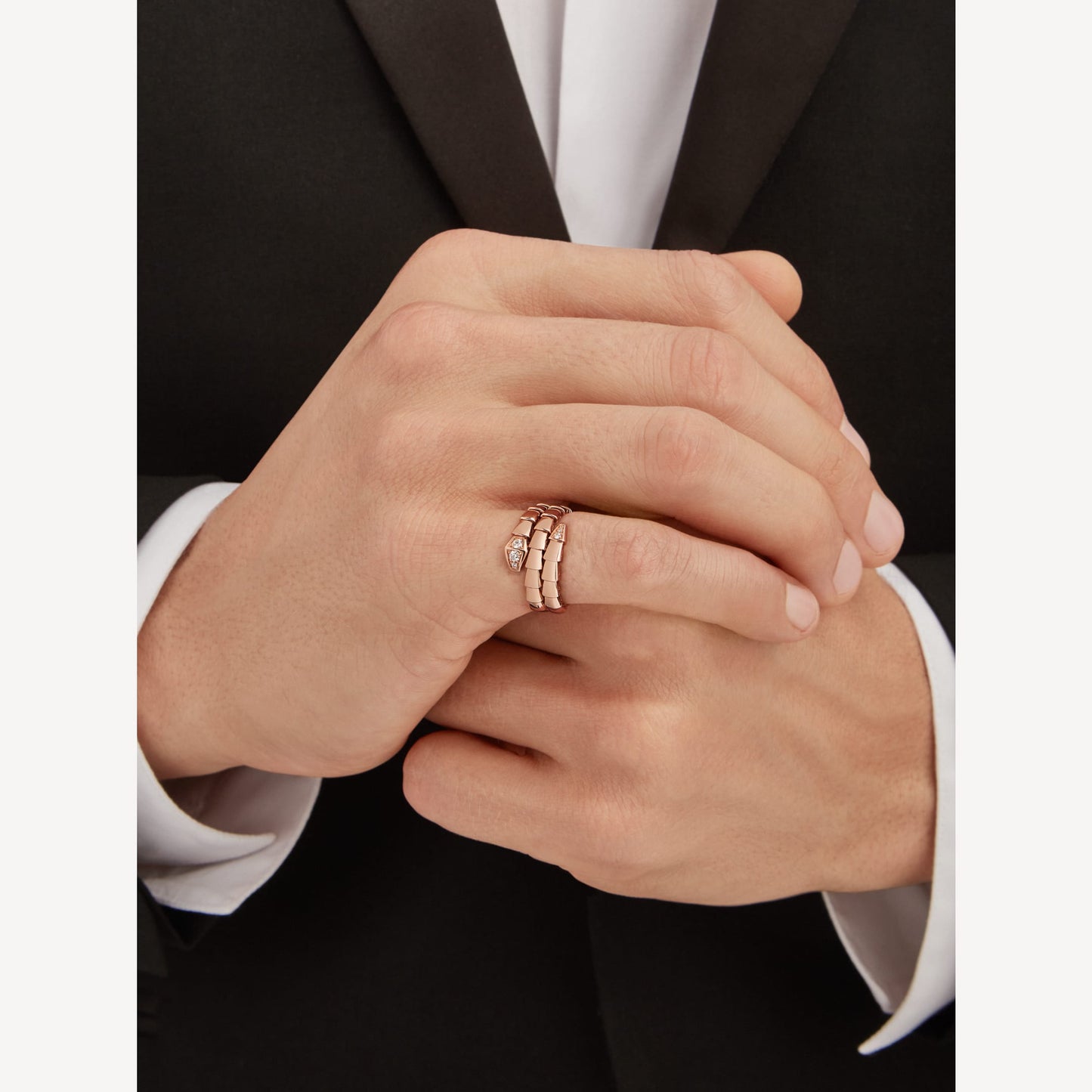 18K BVLGARI Serpenti Viper Demi Diamond Ring